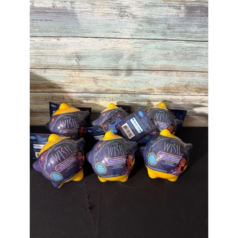 Disney‎ Wish Mini Collectible Plush Lot of 6 OS Purple Yellow NEW Blind Capsule